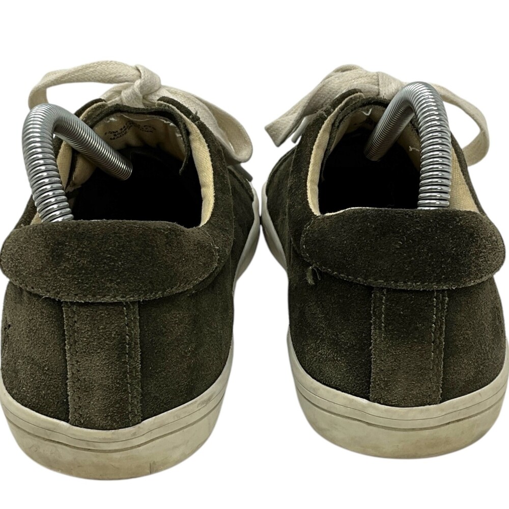 Frye Size 8.5 Kerry Sneakers Dark Green Suede Low Top White Laces Women's - Picture 12 of 16